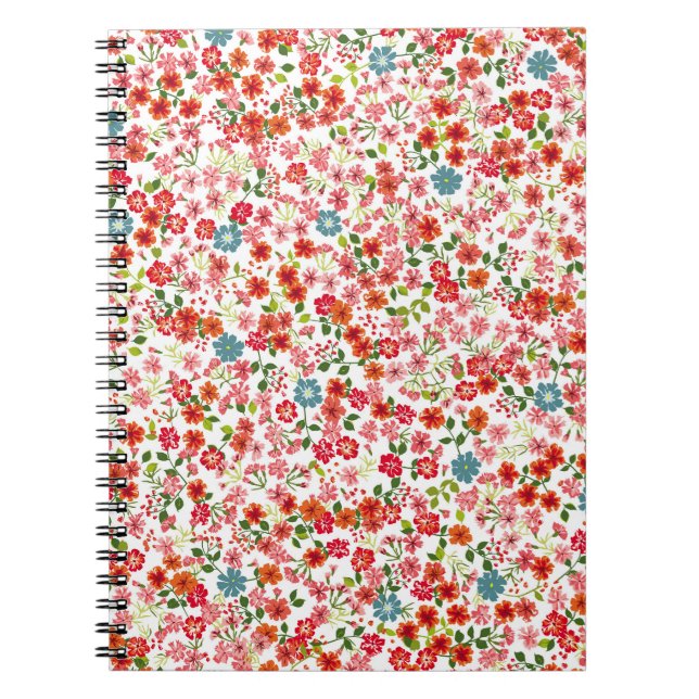 Cuaderno Flores pequeñas, color calico sin costura (Frente)