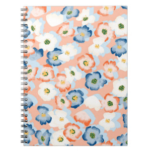 Cuaderno Flores pequeñas de color de agua: Patrón de vintag