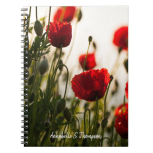 Cuaderno Flores/personalizadas de la amapola