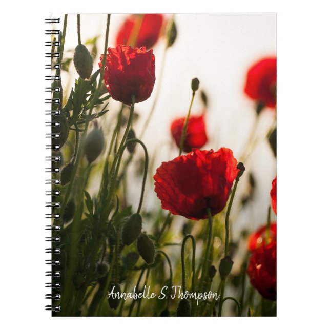 Cuaderno Flores/personalizadas de la amapola (Frente)