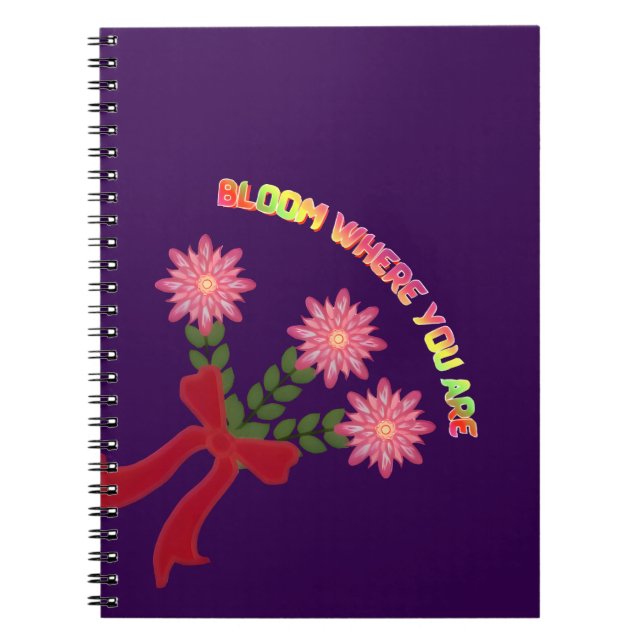Cuaderno Flores Personalizadas Florece Donde Estás Regalo F (Frente)