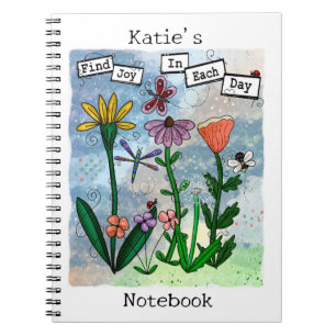 Cuaderno Flores personalizadas Notas musicales y arte de la