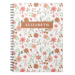 Cuaderno Flores Personalizados Boho Floral Earth Tones