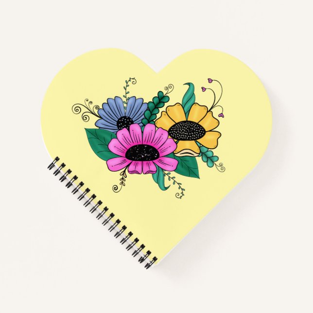 Cuaderno Flores Personalizados coloridas (Anverso)
