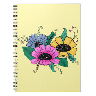 Cuaderno Flores Personalizados coloridas