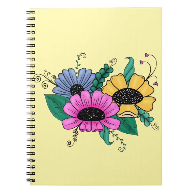 Cuaderno Flores Personalizados coloridas (Frente)