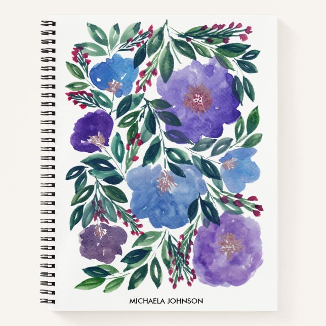 Cuaderno Flores pintadas a mano Bloc de notas (Anverso)