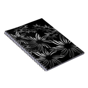 Cuaderno Flores plateadas