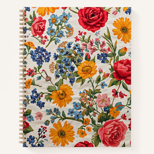 Cuaderno Flores por todas partes, variedad colorida, (Anverso)