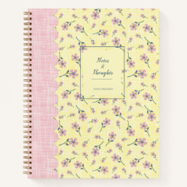 Cuaderno Flores praderas de algodón rosa amarillo y floral