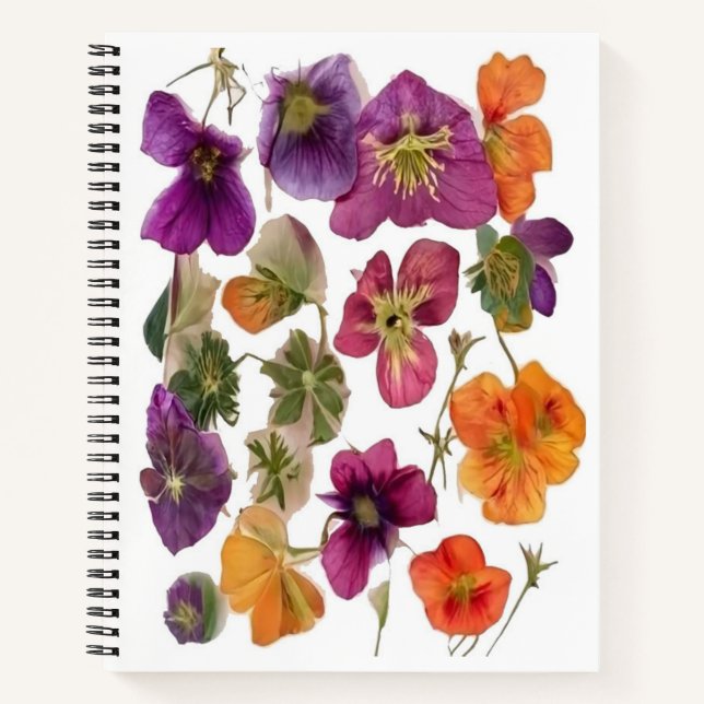 Cuaderno Flores Presionadas bonitos - (Anverso)