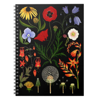 Cuaderno Flores Presionadas, flores silvestres Boho, botáni