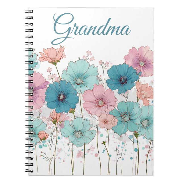 Cuaderno Flores primaverales vintage para abuela (Frente)