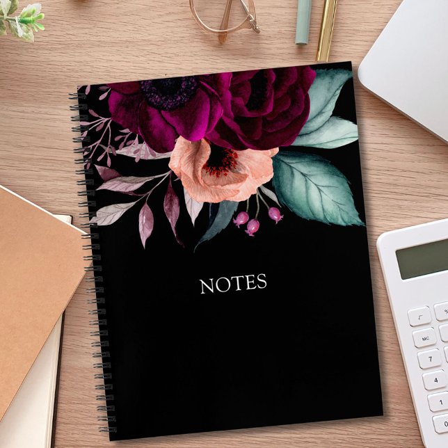 Cuaderno Flores púrpura boho vintage románticas (In situ)