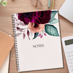 Cuaderno Flores púrpura boho vintage románticas