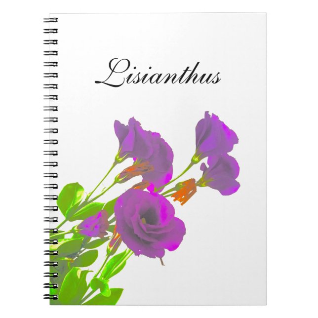 Cuaderno Flores Púrpura Lisianthus (Frente)
