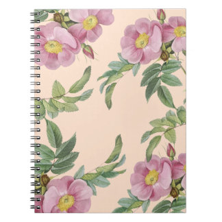 Cuaderno flores púrpura rosa