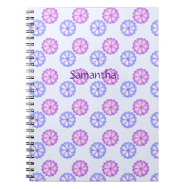 Cuaderno Flores Púrpura Y Azul