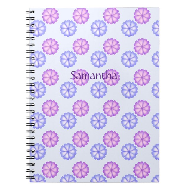 Cuaderno Flores Púrpura Y Azul (Frente)