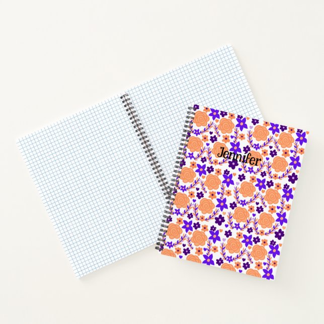 Cuaderno Flores Púrpura Y Naranja (Interior)