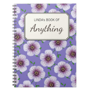 Cuaderno Flores púrpuras botánicas en cualquier color