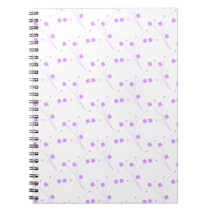 Cuaderno Flores púrpuras de lino, impresión floral pastel p