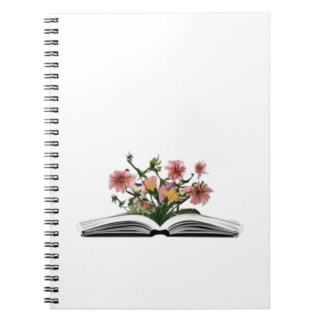 Cuaderno Flores que crecen a partir de libros (Frente)