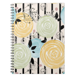 Cuaderno Flores retro, abstractas