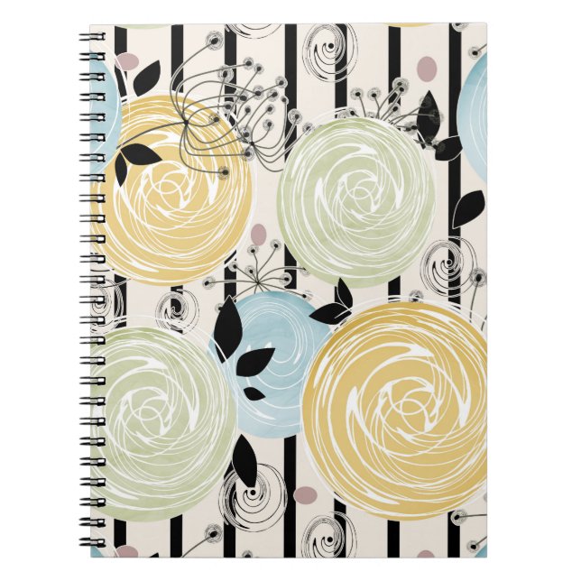Cuaderno Flores retro, abstractas (Frente)