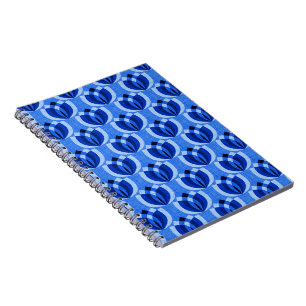 Cuaderno Flores retro azul cobalto