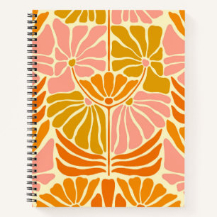 Cuaderno Flores retro coloridas