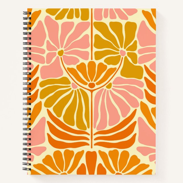 Cuaderno Flores retro coloridas (Anverso)