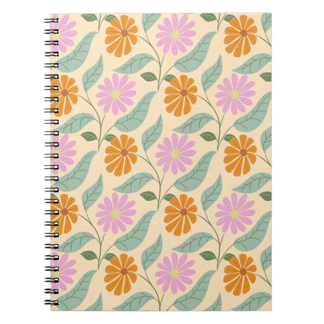 Cuaderno Flores retro de primavera (Frente)