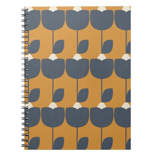 Cuaderno Flores Retro Modernas: Geométricas Escandinavas. (Frente)