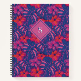 Cuaderno Flores retro moradas y rosas