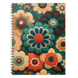 Cuaderno Flores retro vintage coloridas