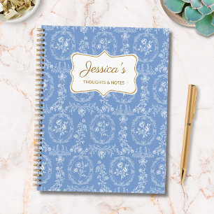 Cuaderno Flores Rococó Antiguas Nombre Personalizado Floral