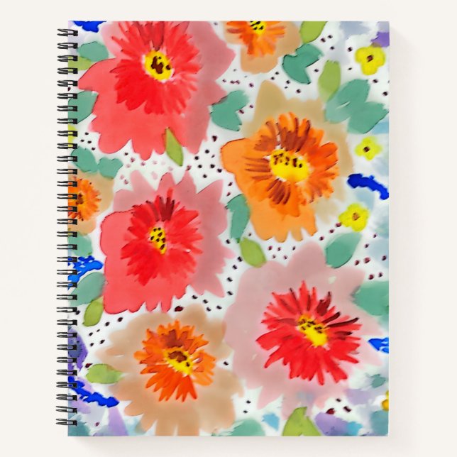 Cuaderno Flores rojas  (Anverso)
