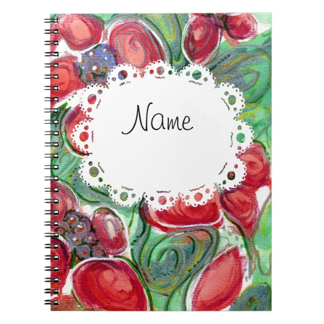 Cuaderno Flores rojas (Frente)