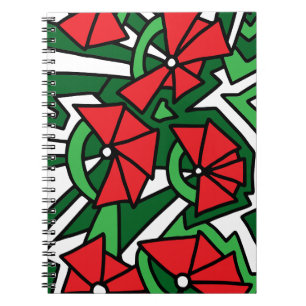 Cuaderno Flores rojas Doodle Art