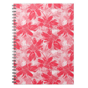 Cuaderno Flores rojas en blanco.
