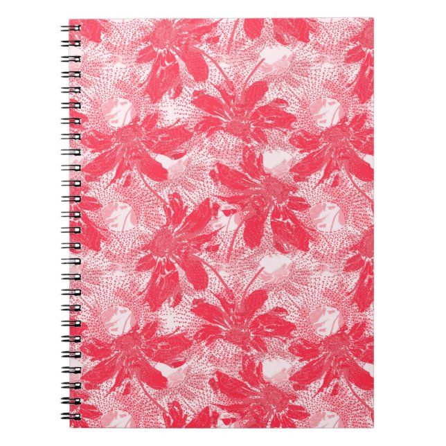 Cuaderno Flores rojas en blanco. (Frente)