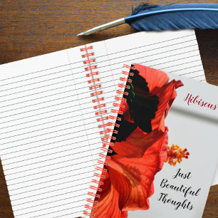 Cuaderno Flores rojas hibiscus justamente bellas ideas