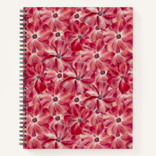 Cuaderno Flores rojas modernas Patrón acuarela floral