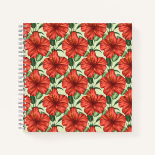 Cuaderno Flores rojas trópicas sin costura