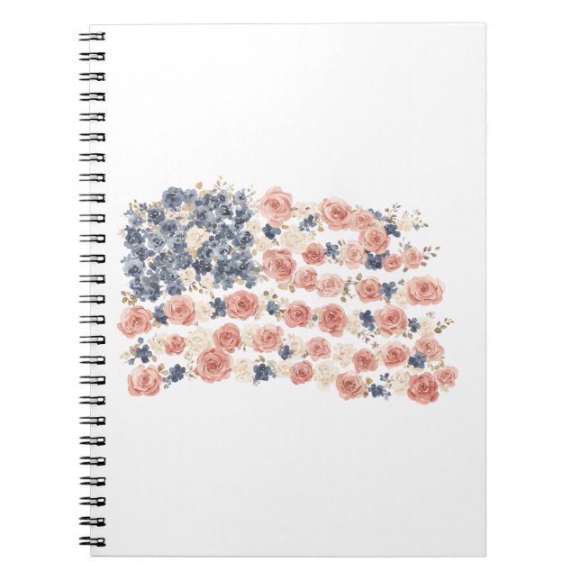 Cuaderno Flores Rojo Blanco Azul (Frente)