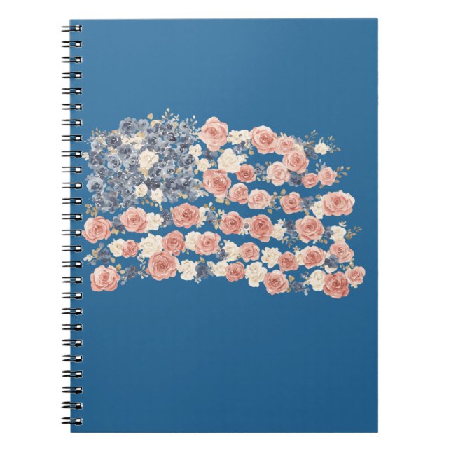 Cuaderno Flores Rojo Blanco Azul (Frente)