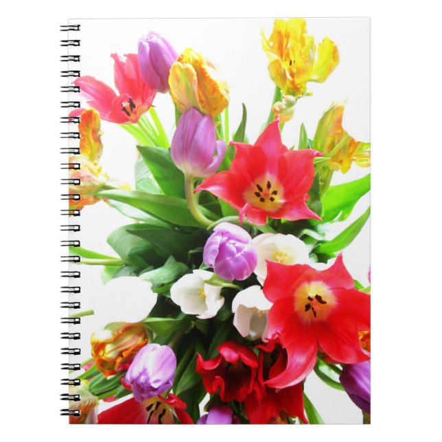 Cuaderno Flores románticas de los tulipanes de la primavera (Frente)