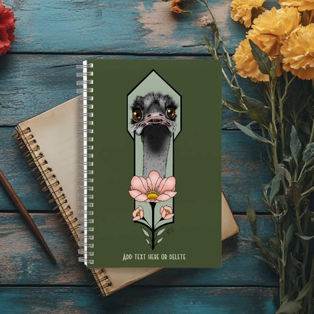 Cuaderno Flores Rosa Avestruz Verde Oliva Art Déco (Subido por el creador)