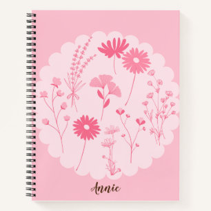 Cuaderno Flores rosa elegantes - Bloc de notas en espiral